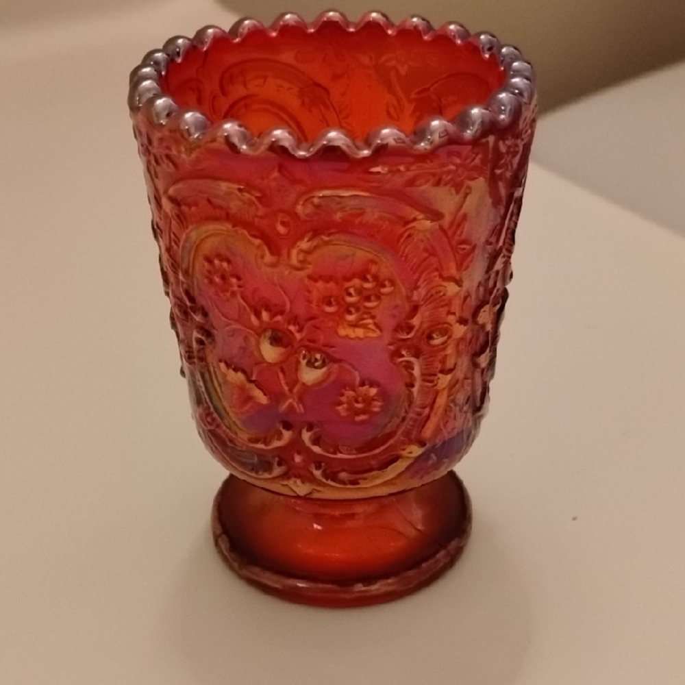 Fenton Orange Carnival Toothpick Holder